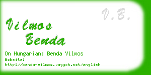 vilmos benda business card